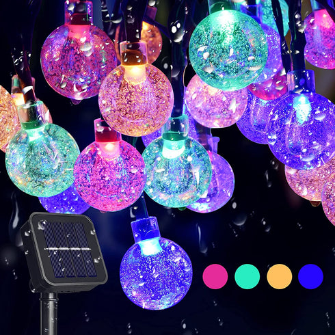 TYNLED Crystal Globe String Lights Outdoor, 60LED 36Ft Waterproof Solar String Fairy Lights Globe Crystal Balls Lighting for Home Garden Yard Patio Christmas Decoration
