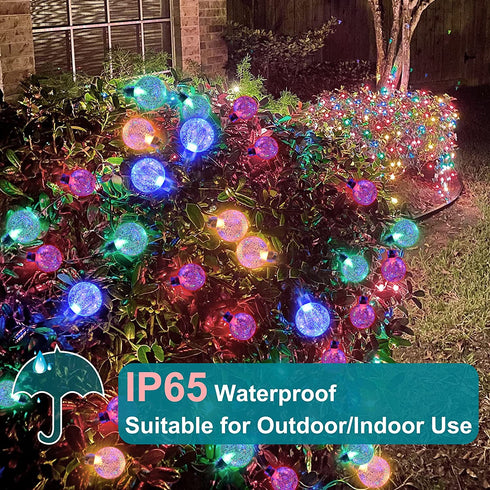 TYNLED Crystal Globe String Lights Outdoor, 60LED 36Ft Waterproof Solar String Fairy Lights Globe Crystal Balls Lighting for Home Garden Yard Patio Christmas Decoration