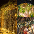 Twinkle Star 300 LED Window Curtain String Light Wedding Party Home Garden Bedroom Outdoor Indoor Wall Decorations, Warm White