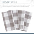 Elrene Home Fashions Farmhouse Living Buffalo Check Napkin Set of 4, 20" x 20", Gray/White 4