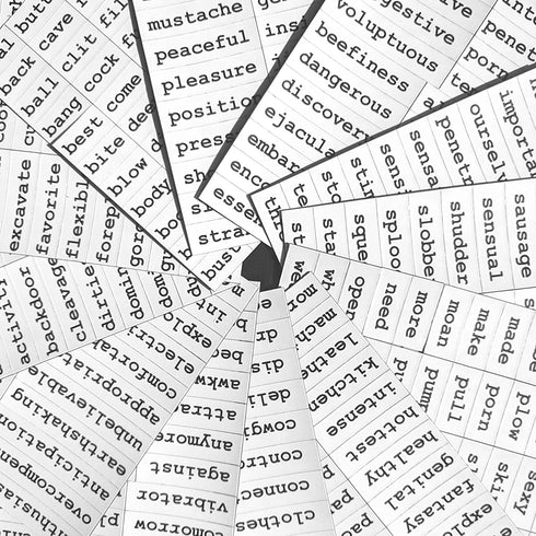 Poetry Tiles - 536 Dirty Words Word Magnets - Smut Adult Themed Kit for Refrigerator Poems and Stories