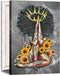 Framed African American Wall Art Black Queen Girl Praying Sunflower Portrait Gray Art Modern Abstract Canvas Prints Painting Artwork Wall Decor Home Decoration for Bedroom Living Room Ready to Hang