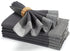 Farmhouse Cloth Napkin Set of 6 100% Cotton Dinner Napkin Double Holes Size 20"x 20" Color Dark Grey