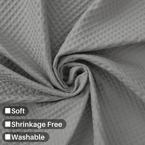 Barossa Design Extra Long Shower Curtain 84" Height - Honeycomb Waffle Weave & Cotton Blend, Hotel Luxury & Spa, Heavy Weight Fabric, Washable - Lake Wanaka Gray, 72x84