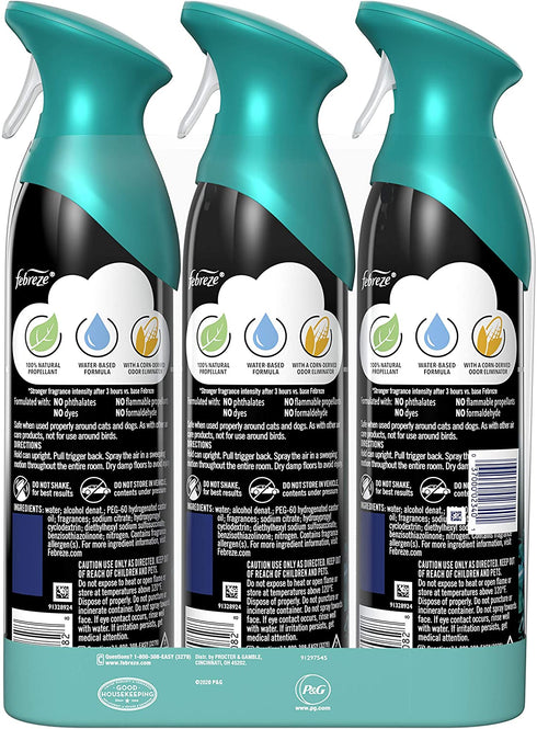 Febreze Unstopables Air Freshener Spray, Fresh Scent, Odor Eliminator for Strong Odor, 8.8 Oz (Pack of 3)