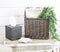 AuldHome Gray Washed Magazine / File Basket, Farmhouse Rustic Woven Willow Storage Basket