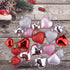 Duufin 45 Pieces Valentine's Day Heart Ornaments Heart Baubles Valentines Heart Decorations Heart Shaped Baubles Hanging Ornaments Decorations for Valentine, Christmas Tree