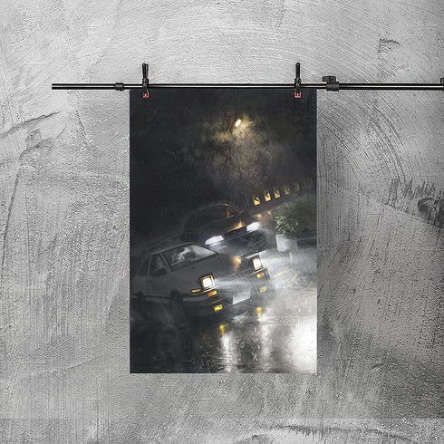 CENQCWARO Car Poster Initial D JDM AE86 Drift Canvas Art Poster Picture Modern Office Family Bedroom Decorative Posters Gift Wall Decor Painting Posters 16x24hs(40x60cm), 16x24
