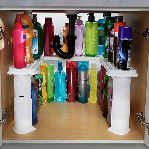 Spicy Shelf Expandable Under Sink Organizer and Storage I Bathroom Under the Sink Organizer Kitchen Under Sink Shelf I Cleaning Supplies Organizer Under Sink Storage I EXPANDABLE HEIGHT DEPTH & WIDTH