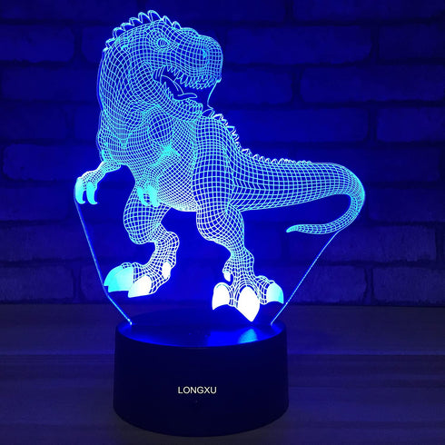 LONGXU Dinosaur Toys 3D Night Light for Boys with Timer Remote & Smart Touch 7 Colors Changing Dimmable TRex Toy 1 2 3 4 5 6 7 8 9 10 Year Old Boy Gifts (Dinosaur)