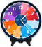 CLOCKTOPUS Kids Learning Clock. Wall Clock Silent with Stand. Analog Clock Telling Time Teaching Clock for Kids. Educational Clock for Kid Playroom Decor, Classroom Clock, Homeschooling Supplies