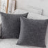 Kevin Textile Pillow Covers Decorative Throw Pillow Covers Linen Square Cushion Case 26" x 26"/66cm x 66cm Dark Grey Farmhouse Pillowcase, 2 Pack