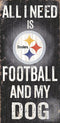 Pittsburgh Steelers Wood Sign - Football and Dog 6"x12"