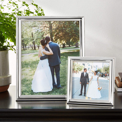Lawrence Frames Metal Picture Frame Silver-Plate with Delicate Beading, 5 by 5-Inch