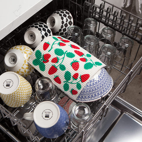 Now Designs Swedish Dishcloth (Set of 2), Strawberries 2 Count