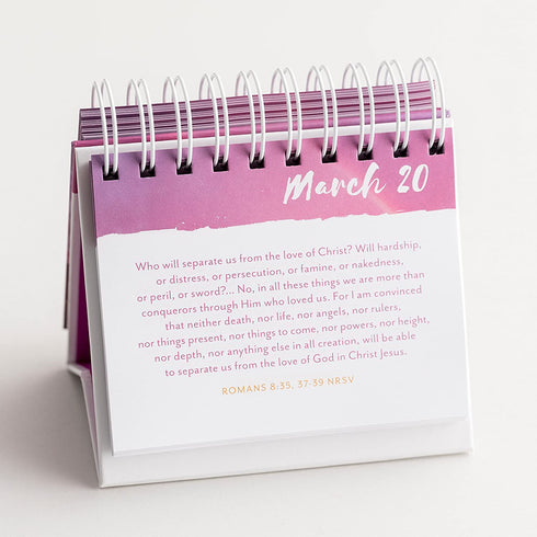 Dayspring - Promises from God's Word - Perpetual Calendar (71350), Red, 5 1/4" x 4 3/4" x 1 1/4"