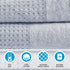 Madison Park Spa Waffle 100% Cotton Luxurious Towel Set, Premium Texture Waffle Weave, Highly Absorbent, Quick Dry, Hotel & Spa Quality Wash Clothes for Bathroom, Assorted Sizes, Blue 6 Piece
