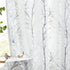 FMFUNCTEX Silver White Semi Sheer Curtains 45inch Tree Branch Short Window Curtain Drapes for Laundry Small Windows Metallic Print Modern Curtains for Chrismas D©cor Grommet Top 2pcs