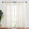 NICETOWN Living Room Window Curtains Semi Sheer 84" Long, Grommet Casual Semitransparent Sheer Privacy with Light Window Treatments for Farmhouse/Sliding Door, 70" Wide, Light Yellow Beige, 2 Panels