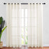NICETOWN Living Room Window Curtains Semi Sheer 84" Long, Grommet Casual Semitransparent Sheer Privacy with Light Window Treatments for Farmhouse/Sliding Door, 70" Wide, Light Yellow Beige, 2 Panels