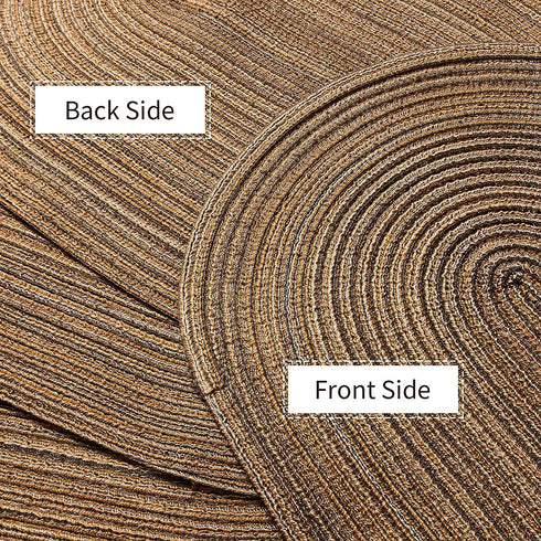 AHHFSMEI Oval Braided Placemats 12x18 Inch Oval Table Mats for Dining Tables Natural Woven Heat Resistant Place mats Set of 6 (Multi Brown)