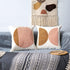 VANNCIO Modern Boho Throw Pillow Cover, Simple Textured Neutral Accent Pillowcase, Decorative Woven Cushion Sham for Bed Couch Sofa, 18x18 inches, 1 PC(Brown Pink)