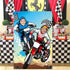 PANTIDE Motocross Photo Door Banner Backdrop Props, Large Satin Photo Background Face Photography Banner Decor Dirt Bike Theme Party Favor Supply Decorations Funny Party Games for Kids, 59 x 39 Inch