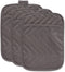DII Heat Resistant Quilted Cotton, Pocket Potholder, 7x9, Gray, 3 Piece