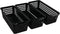 Begale Small Plastic Storage Baskets, Black, 11.6"L x 5"W x 3.4"H, Set of 6