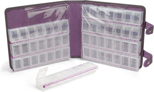 CRAFT MATES Bead Organizer and Plastic Storage Containers for Crafts, Buttons, Pins and More, 56 Locking Compartments, Clear Lids