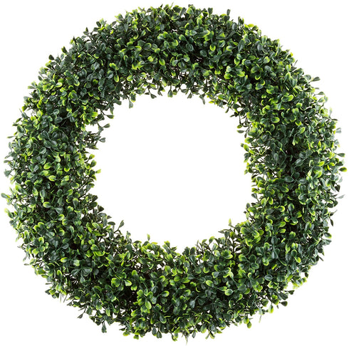 19.5-Inch Artificial Boxwood Wreath for Front Door Home Decor by Pure Garden