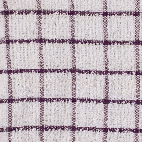DII Basic Terry Collection Windowpane Dishcloth Set, 12x12, Eggplant, 6 Piece