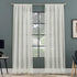 Clean Window Subtle Foliage Recycled Fiber Sheer Curtain Panel, 50" x 84", Cream