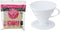 Hario V60 Paper Coffee Filters, Size 02, Natural, 100ct & V60 Plastic Coffee Dripper, Size 02, White