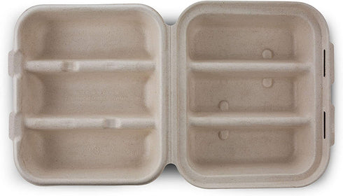 Pulp Fiber Tri Compartmental Taco Holder Disposable Size 8? x 7? x 3" Keeps Taco Upright By MT Products (15 Pieces)