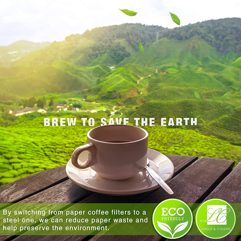 Pour Over Coffee Dripper - Slow Drip Ultra Fine Double Layer Pour Over Coffee Maker - 304 Stainless Steel Coffee Filter - Paperless and Reusable - Eco Friendly and Cost Saving