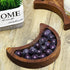 2 Pieces Moon Tray Crystal Holder for Stones Crescent Moon Tray Crystal Display Tray Decorative Wooden Moon Tray Wooden Crystal Organizer Walnut for Jewelry Essential Oil Crystal and Stone
