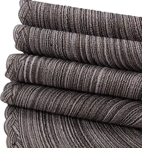 Smaafit Round Braided Placemats Set of 6 for Dining Tables 15 Inch Non-Slip Kitchen Table Mats (Grey B)