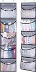 KEETDY Over The Door Organizer Storage for Closet with 5 Pockets Organizer for Bedroom Bathroom, 2 Pack?Grey?