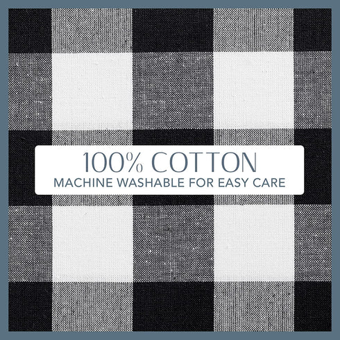 Elrene Home Fashions Farmhouse Living Buffalo Check Apron with Pocket, 28" x 33", Black/White
