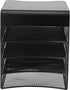 Safco Products Onyx Mesh 4-Tray Underdesk Hanging Organizer 3242BL, Black Powder Coat Finish, Durable Steel Mesh Construction
