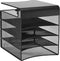 Safco Products Onyx Mesh 4-Tray Underdesk Hanging Organizer 3242BL, Black Powder Coat Finish, Durable Steel Mesh Construction