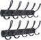 SKOLOO Modern Coat Rack Wall Mount with 5 Hooks, Pack of 2, Metal Wall Coat Rack for Hanging Coat Jacket Backpack Hat, Black Wall Coat Hook, Perfect Touch for Your Entryway, Kitchen, Bedroom