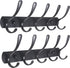 SKOLOO Modern Coat Rack Wall Mount with 5 Hooks, Pack of 2, Metal Wall Coat Rack for Hanging Coat Jacket Backpack Hat, Black Wall Coat Hook, Perfect Touch for Your Entryway, Kitchen, Bedroom