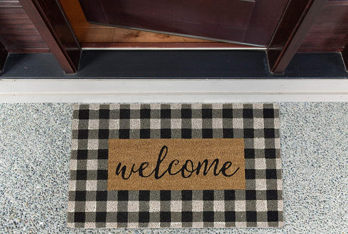 DII Natural Coir Doormat, Checkers Mat, Checkers Welcome, 18X30