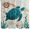 Bathroom Shower Curtain Sea Turtle Ocean Shower Curtains Fabric Waterproof Creature Landscape Beach Themed Bathroom Decor 72 X 72 Inches