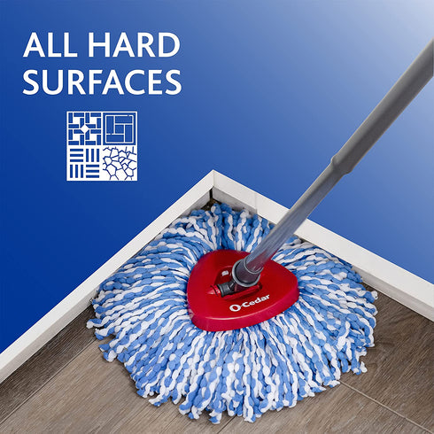 O-Cedar EasyWring RinseClean Spin Mop Microfiber Refill, Blue
