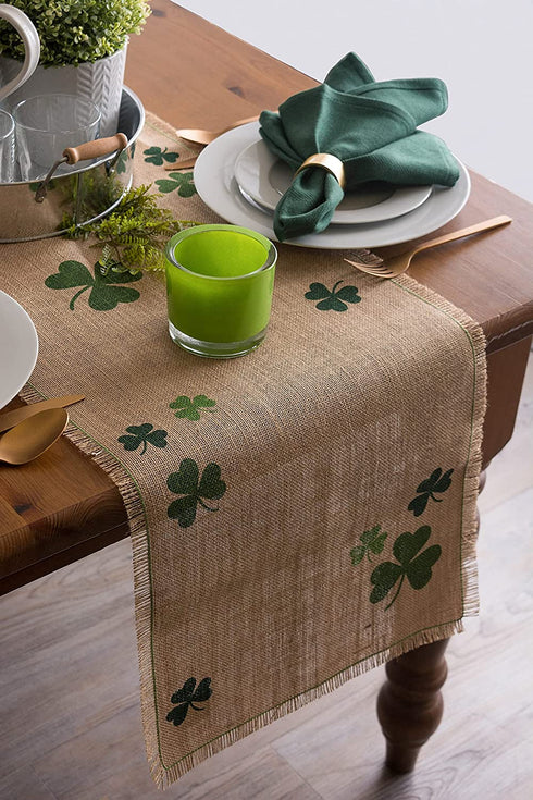 DII St. Patrick's Day Collection Tabletop, Table Runner, 14x108, Shamrock