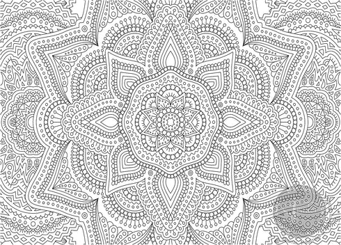 Giant Coloring Poster for Kids and Adults - Great for Care Facilities, Schools, Group and Family Activities (Floral Mandala, 30"x42")