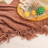 Lunarose Throw Blanket for Couch,Soft Cozy Knit Blanket with Tassel,Lightweight Decorative Throw for Sofa Chair Bed Travel and Living Room-All Seasons Suitable for Women,Men and Kids (50"x60", Rust)